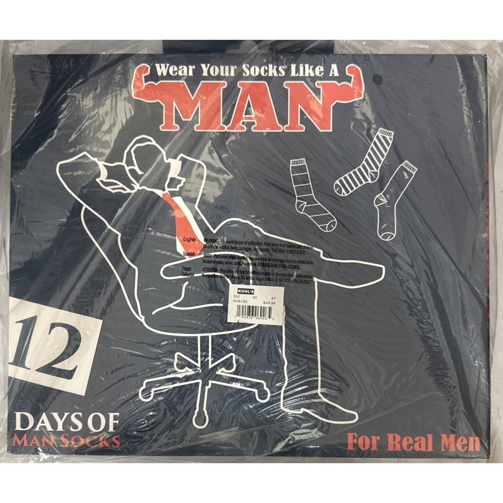 Mens Novelty‎ Socks 12 Days Of Socks- Men's Size 6-12